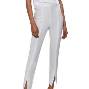 NWT Aritzia Babaton Jotham Pant White High Rise Slit Quiet Luxury Minimalist 12